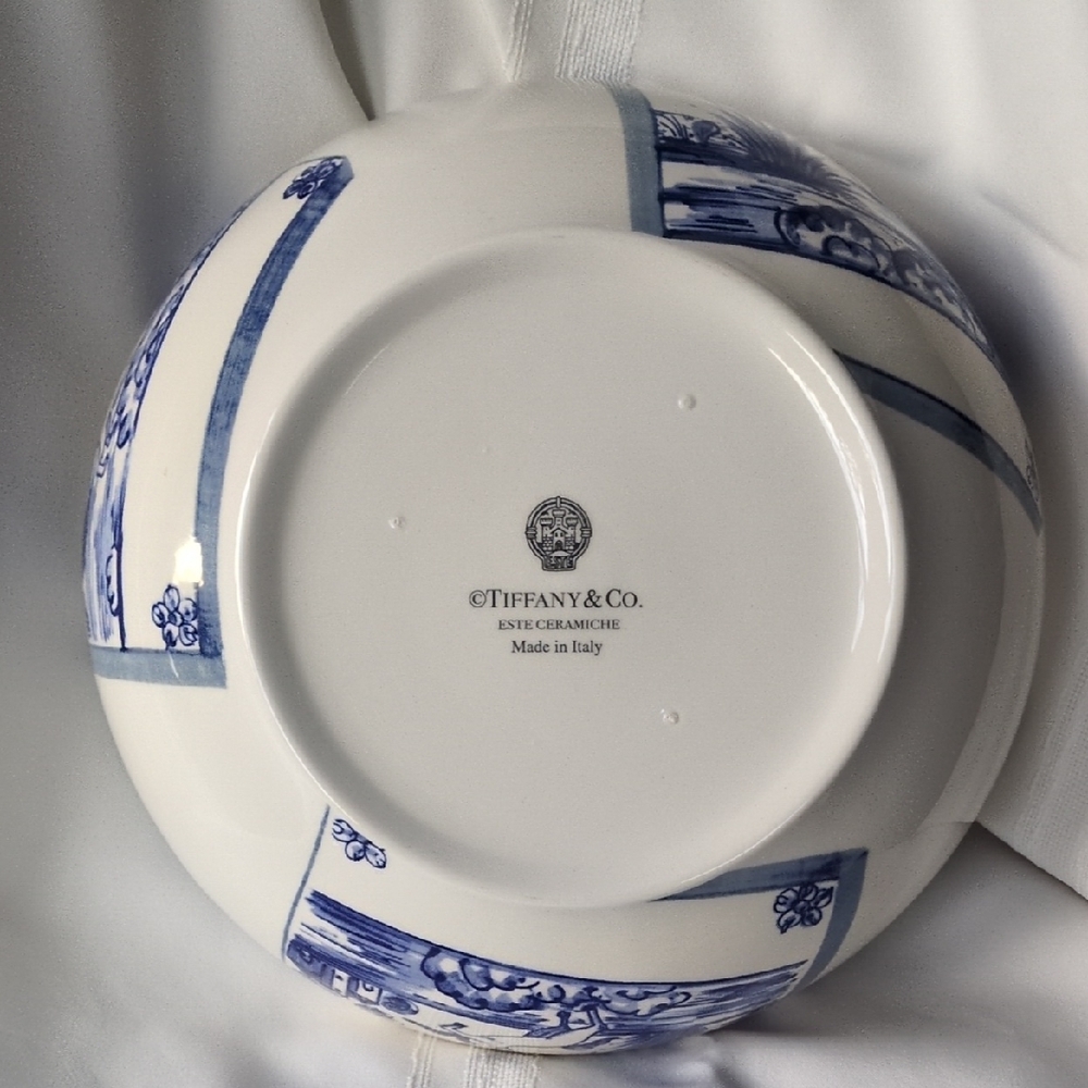 Tiffany & Co. Italian Blue and White Pasta or Serving Bowl